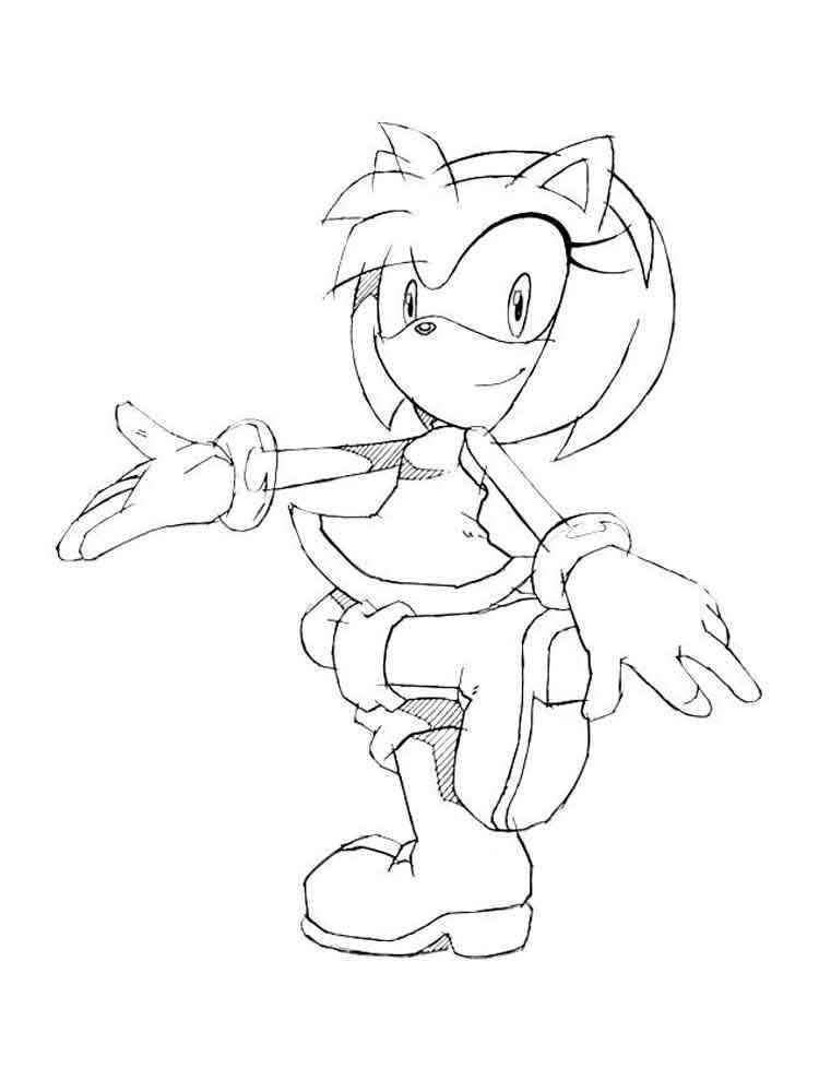 Amy Rose Coloring Pages Printable for Free Download