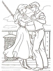 Coloring pages-anastasia and Dmitri dancing