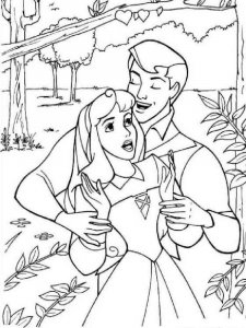 Prince scared Aurora coloring page