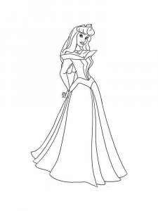Coloring page Aurora holding her hands behind her back