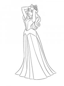 Coloring page Aurora decorates her hair with flowers