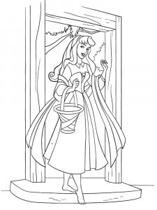 Coloring page Aurora left the house with a basket