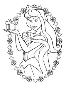 Coloring page Aurora received a gift