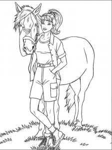 Barbie and Horse coloring page 2 - Free printable