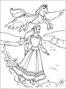 Barbie and Horse coloring page 4 - Free printable