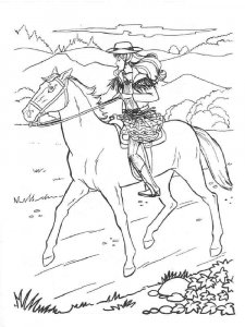 Barbie and Horse coloring page 8 - Free printable