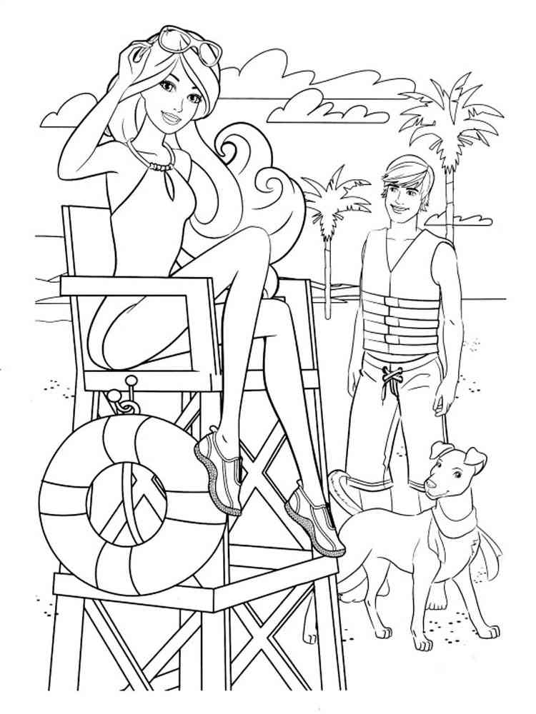 Barbie and Ken coloring pages. Download and print Barbie and Ken