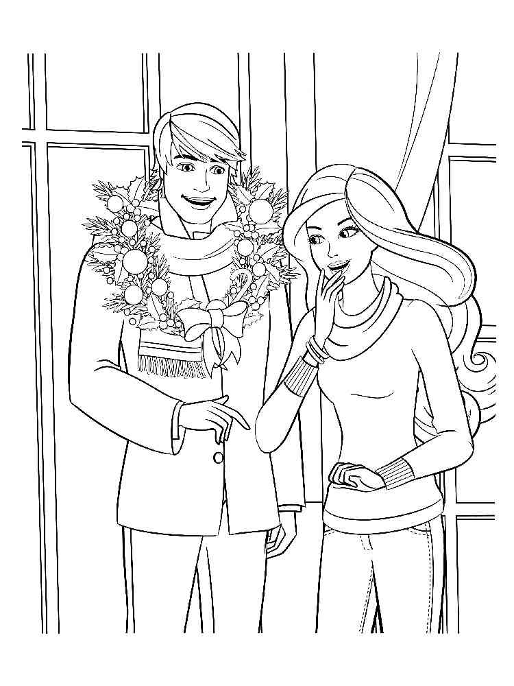coloring pages barbie with ken