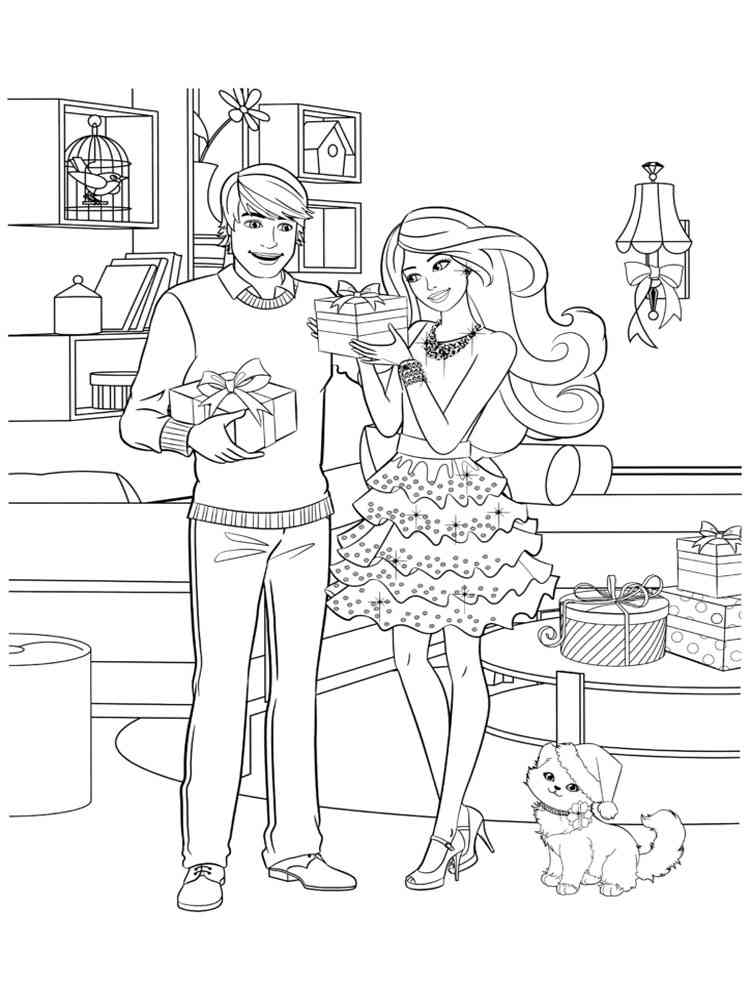 Barbie and Ken coloring pages. Download and print Barbie and Ken