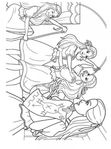 Barbie and the three Musketeers coloring pages