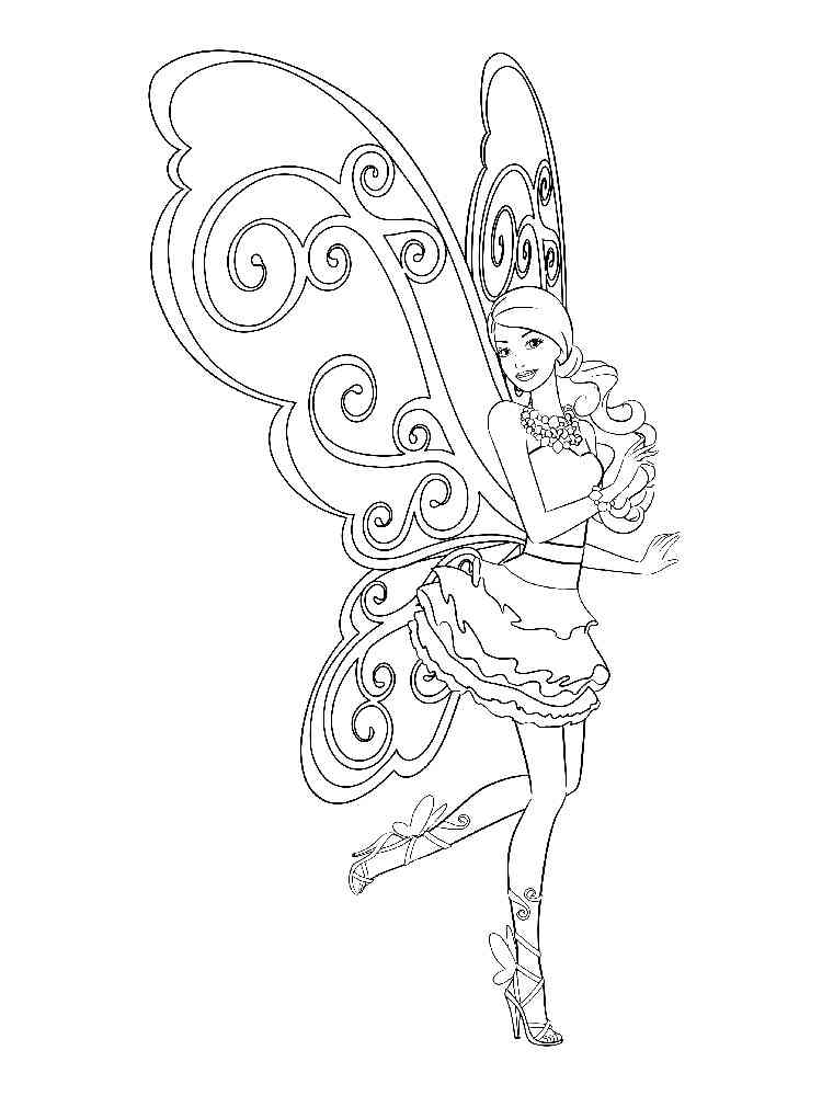 Barbie Fairy coloring pages. Download and print Barbie ...