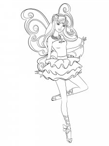 Coloring Barbie fairy in a skirt