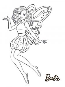 Coloring fashionable Barbie fairy