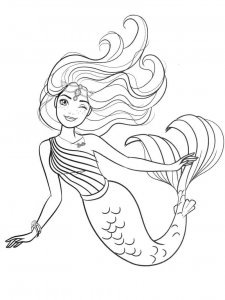 Coloring Barbie mermaid winks