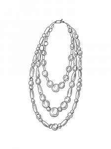 Coloring pages women's necklace