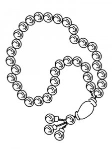Coloring pages pearl necklace with decoration