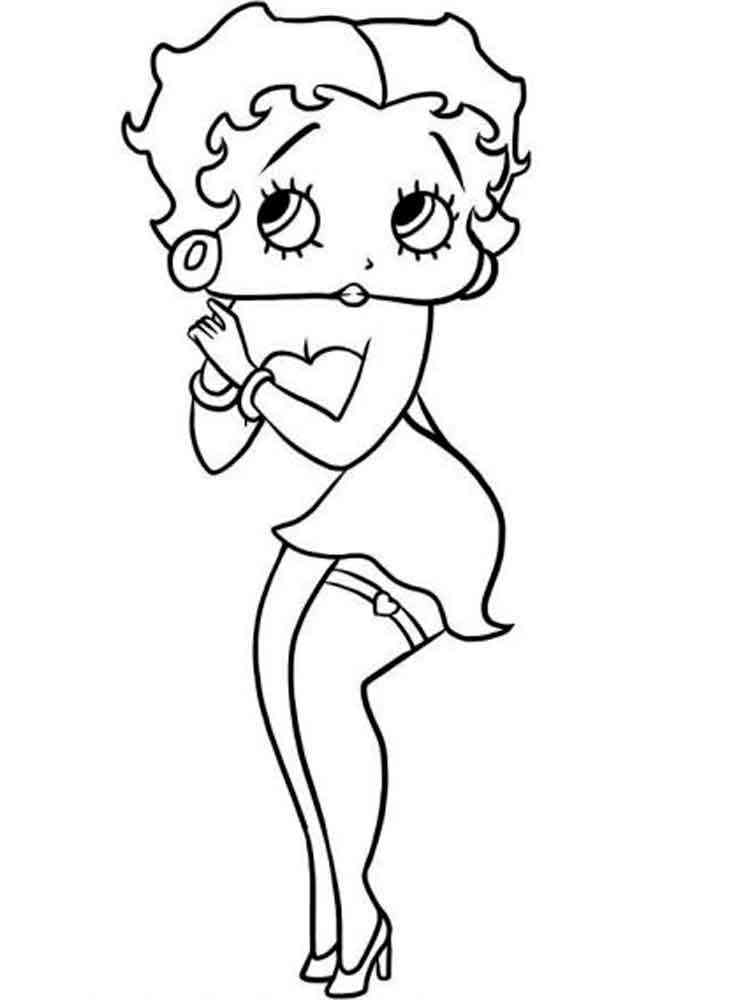 Betty Boop coloring pages. Free Printable Betty Boop coloring pages.