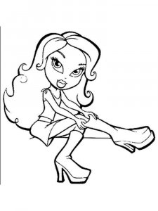 Coloring page Bratz puts on a boot