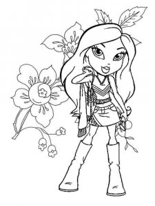 Coloring chrysalis Bratz and flowers