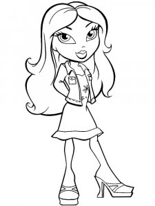 Coloring page Bratz in dress and vest