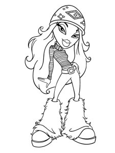 Coloring page Bratz in jeans and sweater