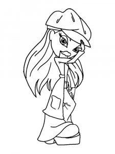 Coloring page Yasmin in a fashionable cap