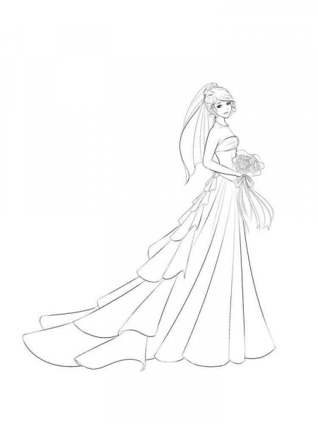 Bride coloring pages