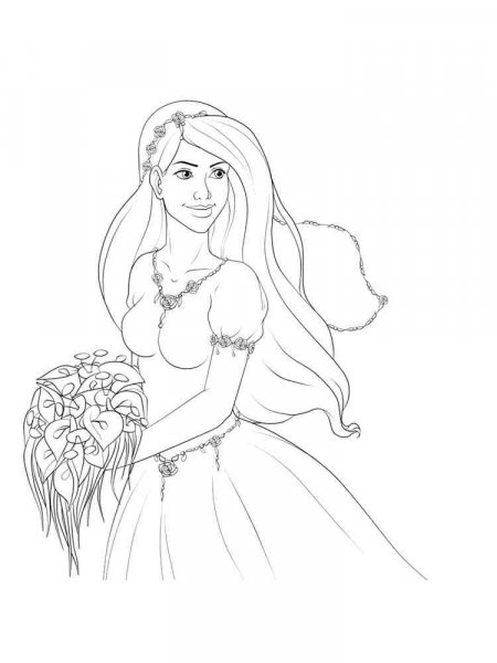 Bride coloring pages