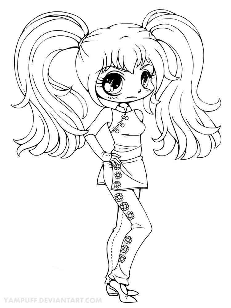 Chibi coloring pages. Free Printable Chibi coloring pages.