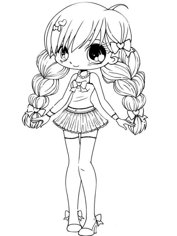 chibi coloring pages for girls