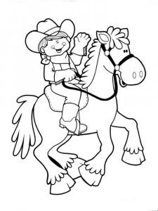 Cowgirl and Horse coloring page 4 - Free printable