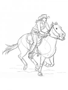 Cowgirl and Horse coloring page 5 - Free printable