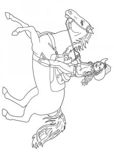 Cowgirl and Horse coloring page 7 - Free printable