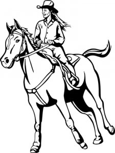 Cowgirl and Horse coloring page 9 - Free printable