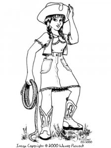 Cowgirl coloring page 13 - Free printable