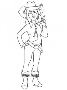 Cowgirl coloring page 6 - Free printable