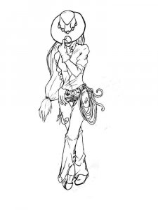 Cowgirl coloring page 7 - Free printable