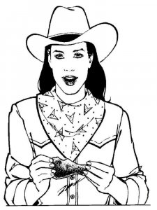 Cowgirl coloring page 8 - Free printable