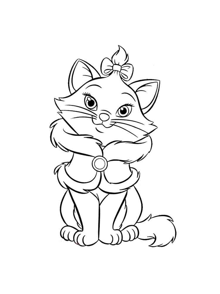 Disney Marie Cat coloring pages. Free Printable Disney Marie Cat