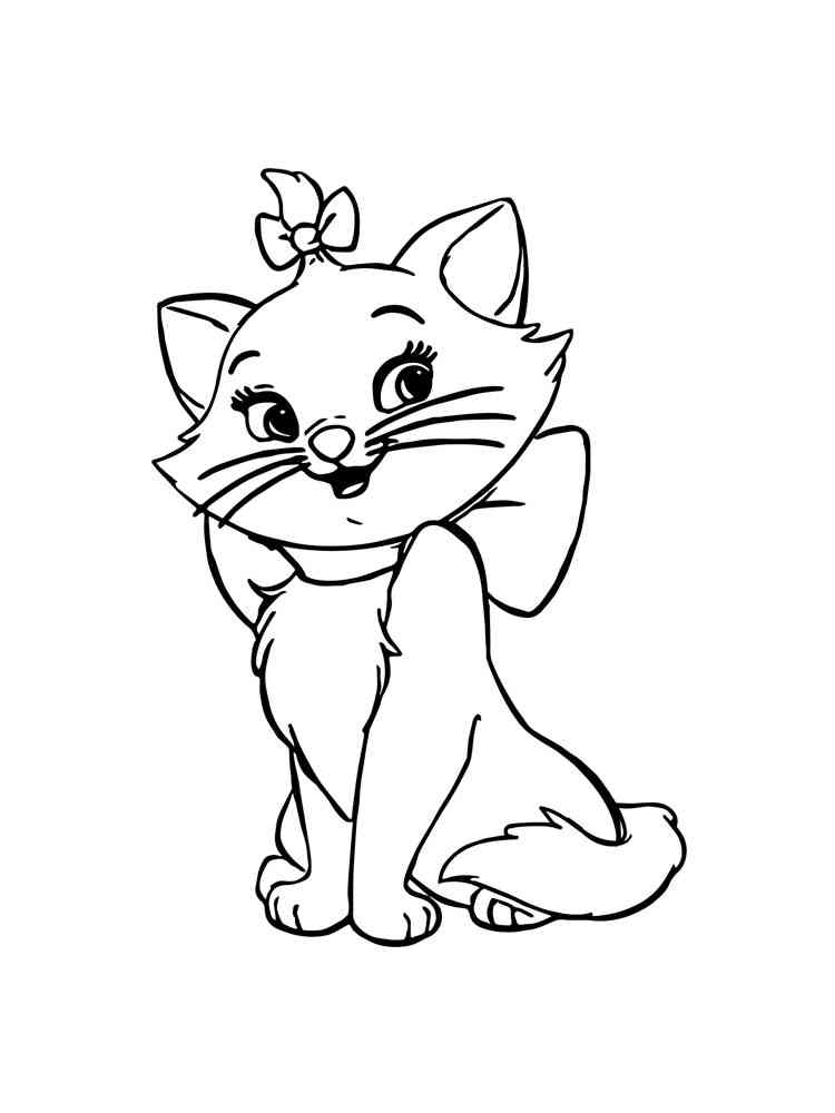 Disney Marie Cat coloring pages. Free Printable Disney Marie Cat