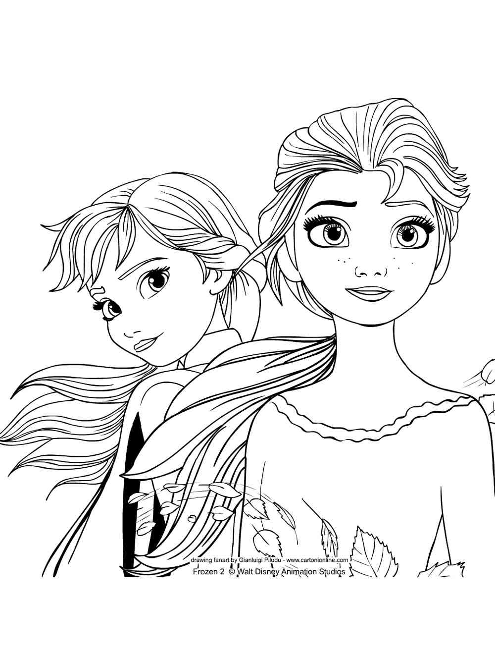 Elsa & Anna coloring pages. Download and print Elsa & Anna ...