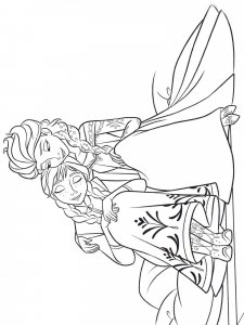 Coloring page Elsa and Anna fell asleep