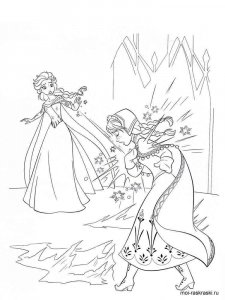 Coloring Elsa hurt Anna with magic