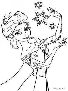 Coloring Elsa with magic snowflake