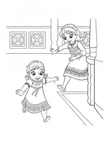 Coloring for baby Elsa and Anna