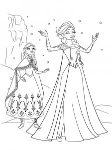 Coloring pages Anna Surprised by Elsa's Magic