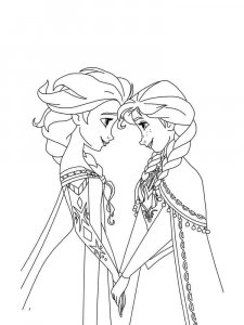 Coloring favorite sisters Elsa and Anna