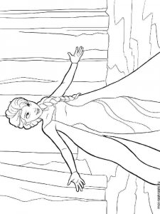 Coloring pages Elsa in the forest