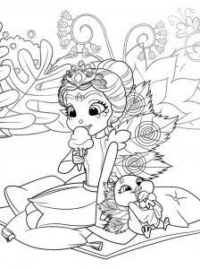 Patter Peacock and Flap Eating Ice Cream Coloring Pages