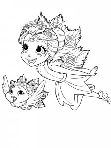 Coloring page Patter Peacock and Flap flying